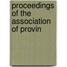 Proceedings Of The Association Of Provin door Association of Surveyors