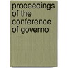 Proceedings Of The Conference Of Governo door Onbekend