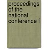 Proceedings Of The National Conference F door National Municipal League