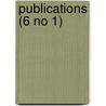 Publications (6 No 1) door Pennsylvania University Section