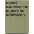 Recent Examination Papers For Admission