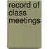 Record Of Class Meetings