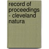 Record Of Proceedings - Cleveland Natura by Cleveland Naturalists' Field Club