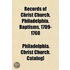 Records Of Christ Church, Philadelphia.