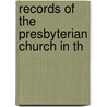 Records Of The Presbyterian Church In Th door Presbyterian Church in the U.S.a.