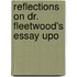Reflections On Dr. Fleetwood's Essay Upo