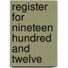 Register For Nineteen Hundred And Twelve door Sons Of the American Society