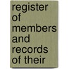 Register Of Members And Records Of Their door Sons Of the American Society