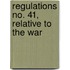 Regulations No. 41, Relative To The War