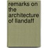 Remarks On The Architecture Of Llandaff