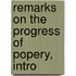 Remarks On The Progress Of Popery, Intro