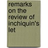 Remarks On The Review Of Inchiquin's Let door George Canning