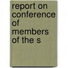 Report On Conference Of Members Of The S door State Charities Aid Association
