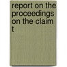 Report On The Proceedings On The Claim T door Sir Nicholas Harris Nicolas