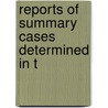 Reports Of Summary Cases Determined In T by Bengal. Sadr D. Adalat