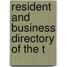 Resident And Business Directory Of The T by Adrian Mitchell