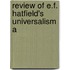 Review Of E.F. Hatfield's Universalism A