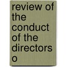 Review Of The Conduct Of The Directors O door Robert Haldane