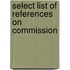 Select List Of References On Commission