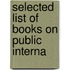 Selected List Of Books On Public Interna