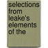 Selections From Leake's Elements Of The
