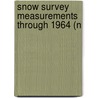 Snow Survey Measurements Through 1964 (N door California. De Resources