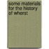 Some Materials For The History Of Wherst