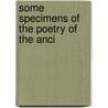 Some Specimens Of The Poetry Of The Anci by Evan Evans