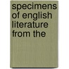 Specimens Of English Literature From The door Skeat