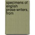 Specimens Of English Prose-Writers, From