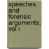 Speeches And Forensic Arguments; Vol I
