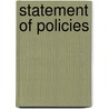 Statement Of Policies door United States. Federal Education