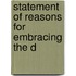 Statement Of Reasons For Embracing The D