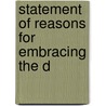 Statement Of Reasons For Embracing The D door George Bush