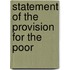 Statement Of The Provision For The Poor