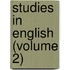 Studies In English (Volume 2)