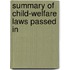 Summary Of Child-Welfare Laws Passed In
