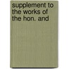 Supplement To The Works Of The Hon. And by William Herbert