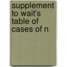 Supplement To Wait's Table Of Cases Of N door R. E. Andrews