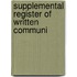 Supplemental Register Of Written Communi