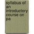 Syllabus Of An Introductory Course On Pa