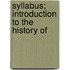 Syllabus; Introduction To The History Of