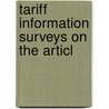 Tariff Information Surveys On The Articl door United States Tariff Commission