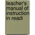 Teacher's Manual Of Instruction In Readi