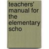 Teachers' Manual For The Elementary Scho door South Carolina State Dept Education