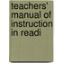 Teachers' Manual Of Instruction In Readi