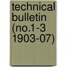 Technical Bulletin (No.1-3 1903-07) by Massachusetts Station