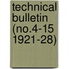 Technical Bulletin (No.4-15 1921-28) door Massachusetts Station