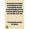 The Anniversary Report Of The Managers O door Pennsylvania Society for Spirits