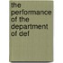 The Performance Of The Department Of Def
